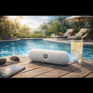 iHip White Portable Bluetooth Speaker